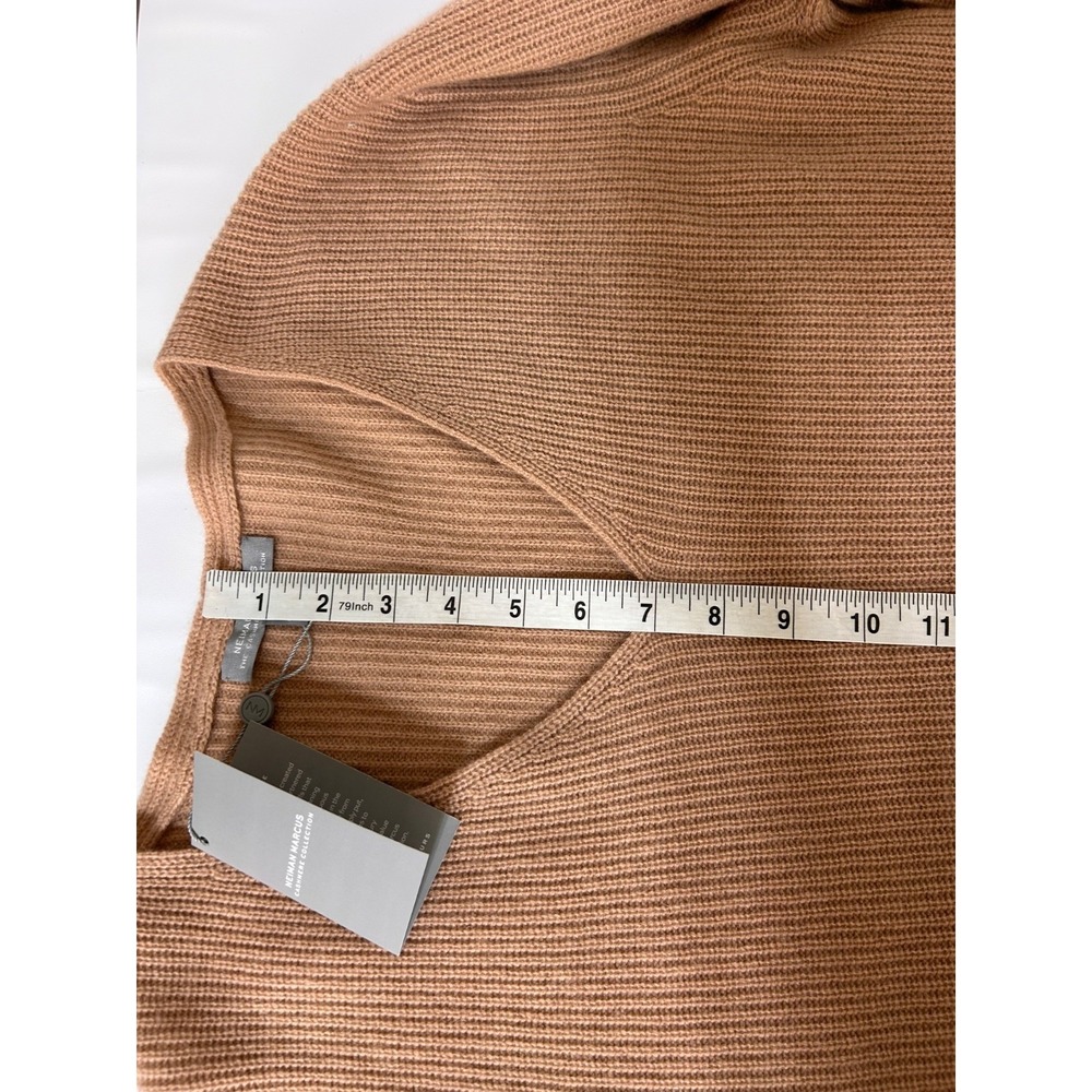 NWT Neiman Marcus 100% Cashmere Camel Women's size XL Ribbed Sweater a - Picture 5 of 9